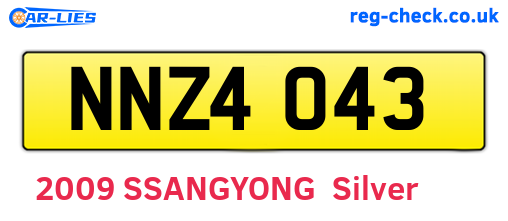 NNZ4043 are the vehicle registration plates.