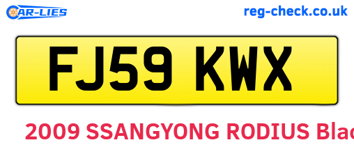 FJ59KWX are the vehicle registration plates.