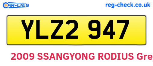 YLZ2947 are the vehicle registration plates.