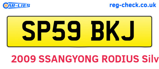 SP59BKJ are the vehicle registration plates.