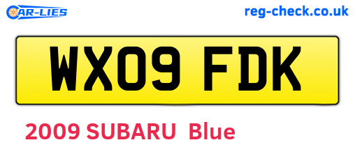 WX09FDK are the vehicle registration plates.