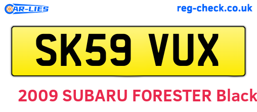 SK59VUX are the vehicle registration plates.