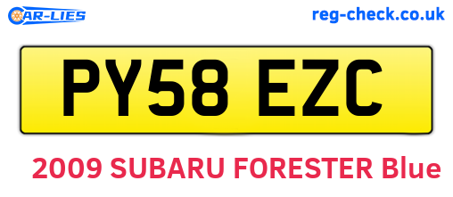 PY58EZC are the vehicle registration plates.
