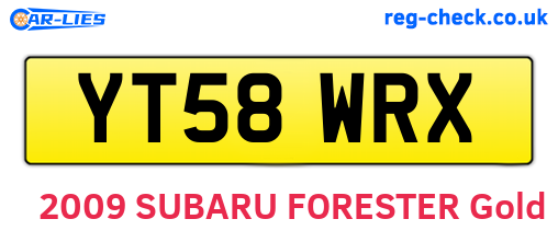 YT58WRX are the vehicle registration plates.