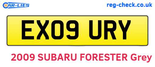 EX09URY are the vehicle registration plates.