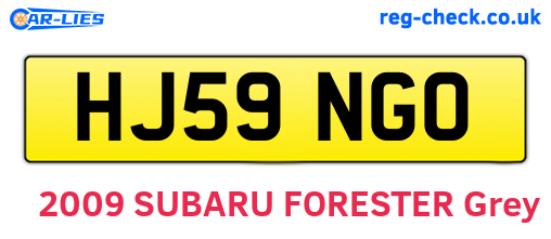 HJ59NGO are the vehicle registration plates.