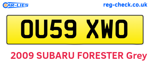 OU59XWO are the vehicle registration plates.
