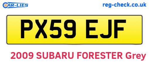 PX59EJF are the vehicle registration plates.