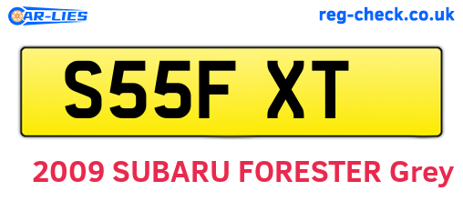 S55FXT are the vehicle registration plates.