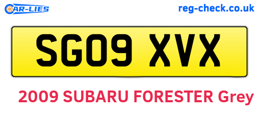 SG09XVX are the vehicle registration plates.