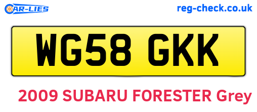 WG58GKK are the vehicle registration plates.