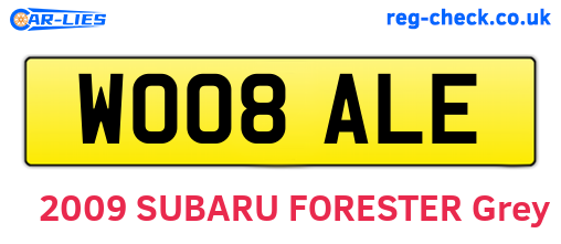 WO08ALE are the vehicle registration plates.