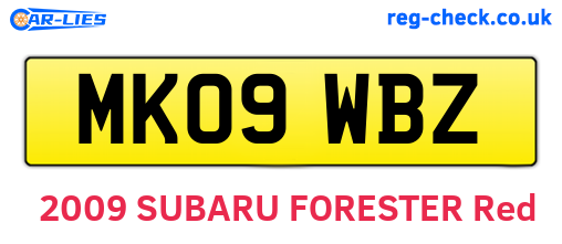 MK09WBZ are the vehicle registration plates.