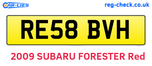 RE58BVH are the vehicle registration plates.