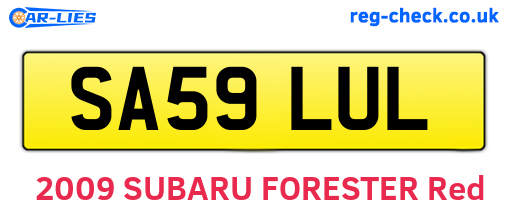 SA59LUL are the vehicle registration plates.