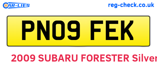PN09FEK are the vehicle registration plates.