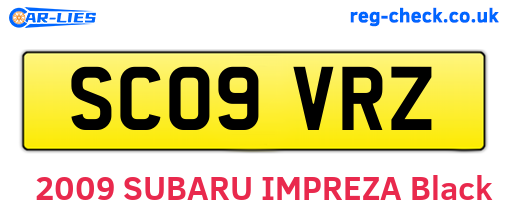 SC09VRZ are the vehicle registration plates.