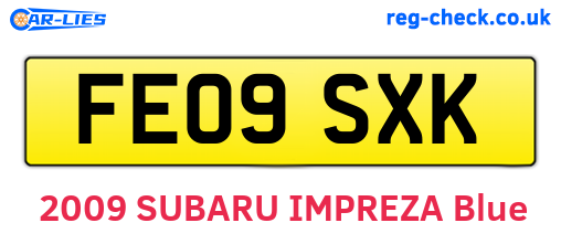 FE09SXK are the vehicle registration plates.