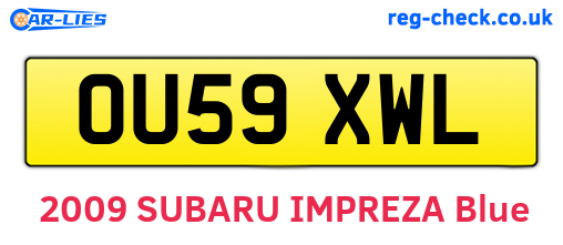 OU59XWL are the vehicle registration plates.