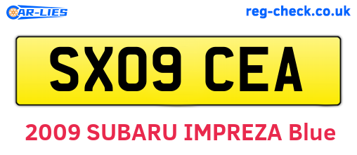SX09CEA are the vehicle registration plates.