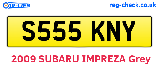 S555KNY are the vehicle registration plates.