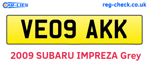 VE09AKK are the vehicle registration plates.