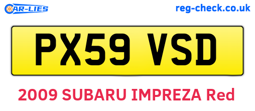 PX59VSD are the vehicle registration plates.