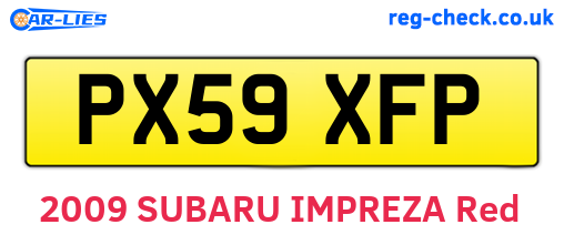 PX59XFP are the vehicle registration plates.