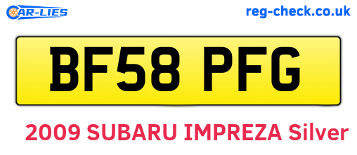 BF58PFG are the vehicle registration plates.