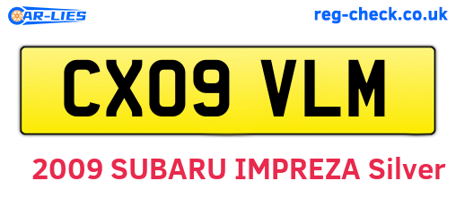 CX09VLM are the vehicle registration plates.
