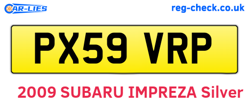 PX59VRP are the vehicle registration plates.