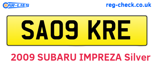 SA09KRE are the vehicle registration plates.
