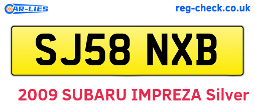 SJ58NXB are the vehicle registration plates.