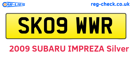 SK09WWR are the vehicle registration plates.