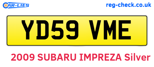 YD59VME are the vehicle registration plates.
