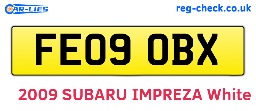FE09OBX are the vehicle registration plates.