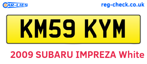 KM59KYM are the vehicle registration plates.