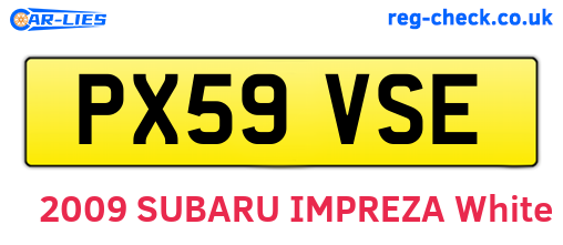 PX59VSE are the vehicle registration plates.