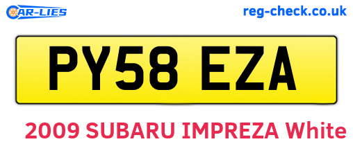 PY58EZA are the vehicle registration plates.