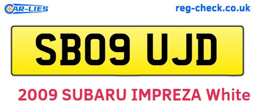 SB09UJD are the vehicle registration plates.