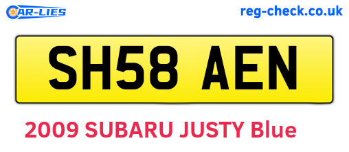 SH58AEN are the vehicle registration plates.