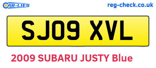 SJ09XVL are the vehicle registration plates.