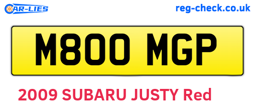 M800MGP are the vehicle registration plates.