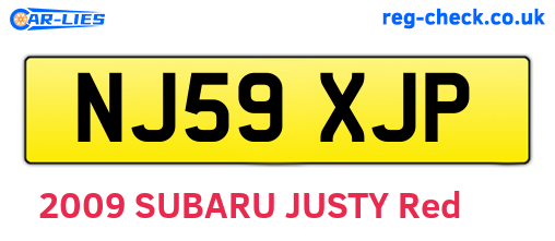 NJ59XJP are the vehicle registration plates.