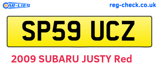 SP59UCZ are the vehicle registration plates.