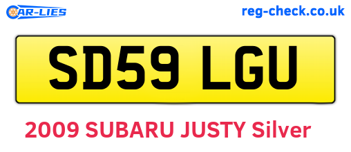 SD59LGU are the vehicle registration plates.