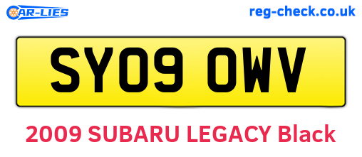 SY09OWV are the vehicle registration plates.