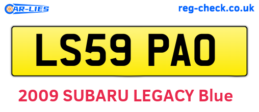 LS59PAO are the vehicle registration plates.