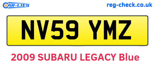 NV59YMZ are the vehicle registration plates.