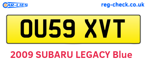 OU59XVT are the vehicle registration plates.